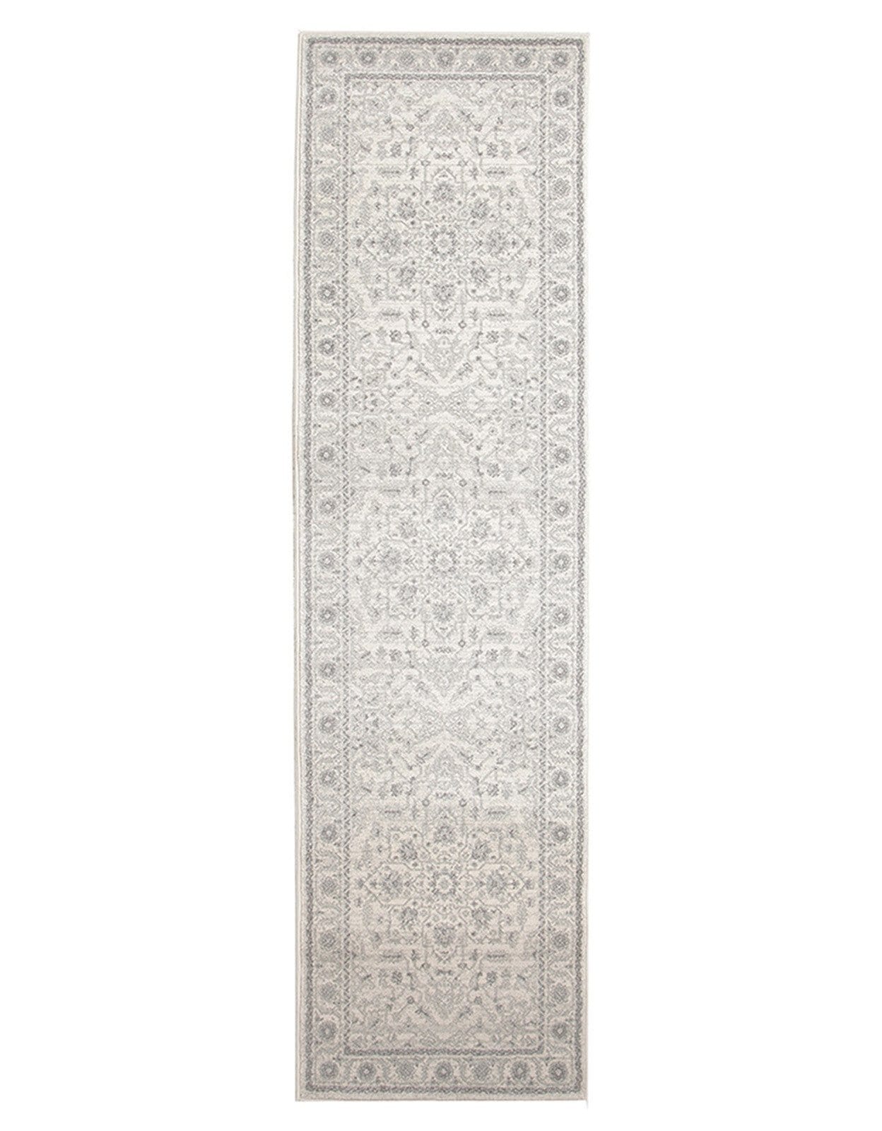 Evoke Winter White Transitional Runner Rug