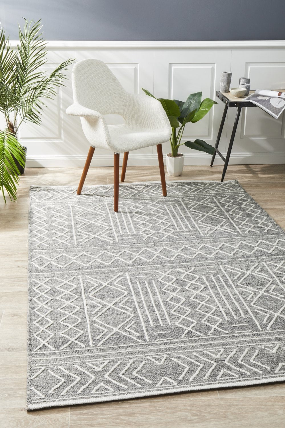 Hudson Arya Rug In Grey & Silver