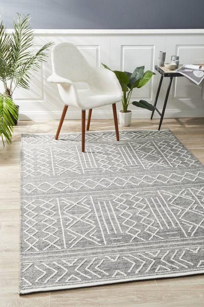 Hudson Arya Rug In Grey & Silver