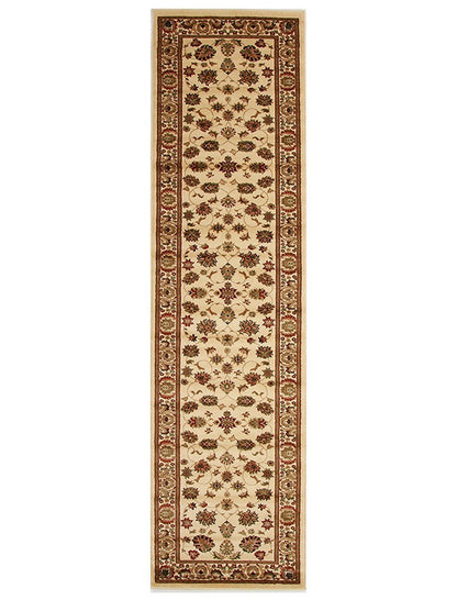 Istanbul Traditional Floral Pattern Runner Rug Ivory