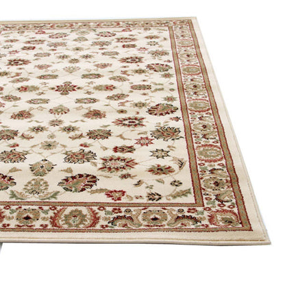 Istanbul Traditional Floral Pattern Runner Rug Ivory