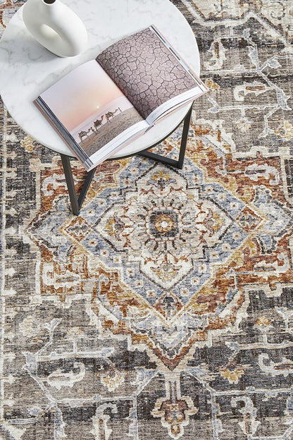 Jai Grey & Rust Rug