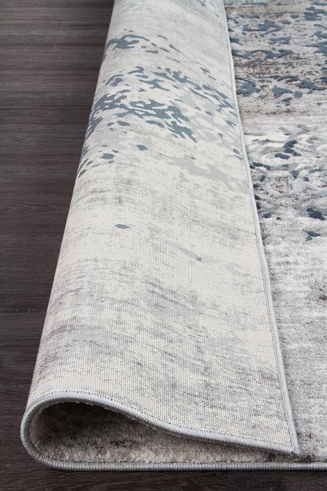 Kendra Casper Distressed Modern Rug Blue Grey White