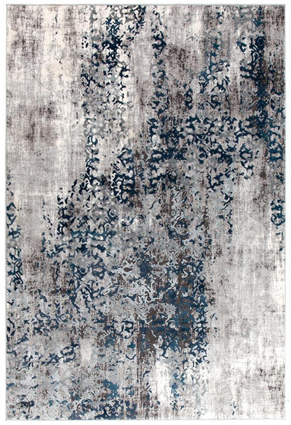 Kendra Casper Distressed Modern Rug Blue Grey White