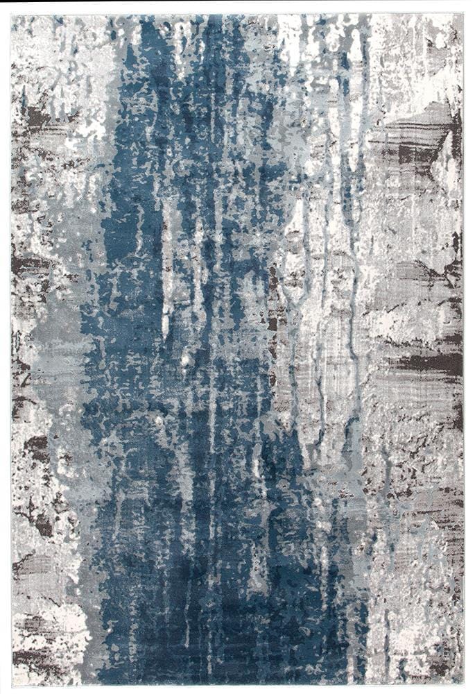 Kendra Roxana Distressed Timeless Rug Blue Grey White