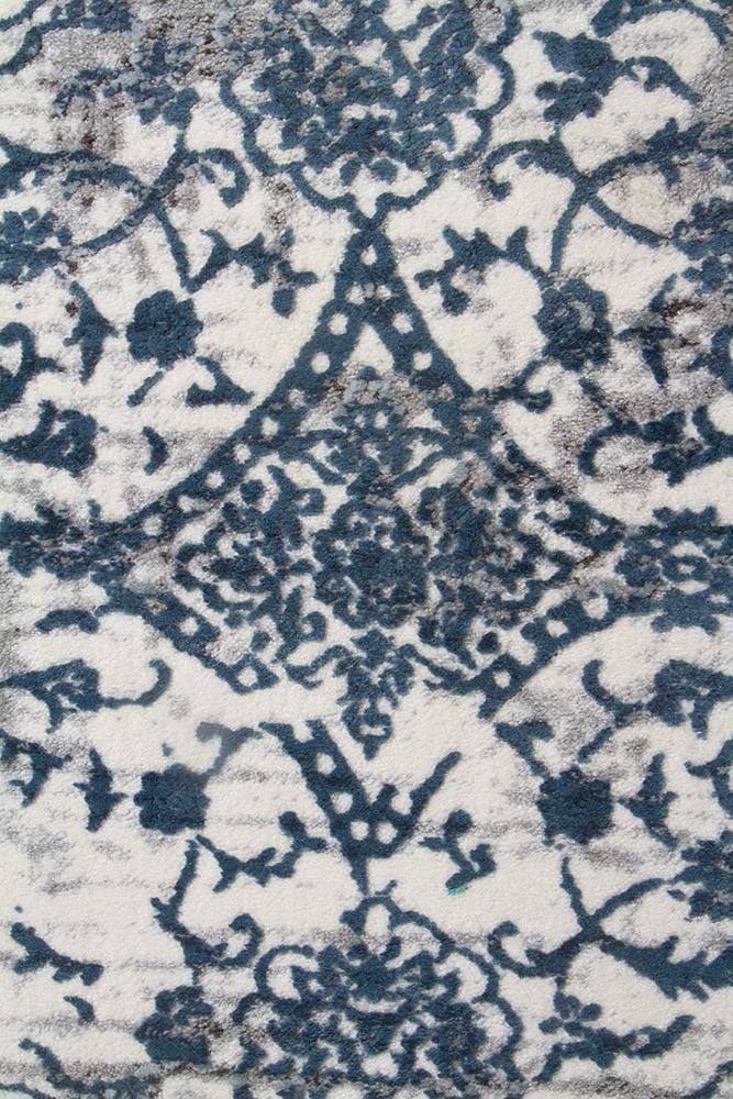 Kendra Yasmin Distressed Transitional Rug White Blue Grey