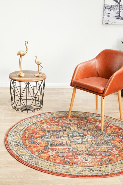 Round Legacy Rug In Terracotta