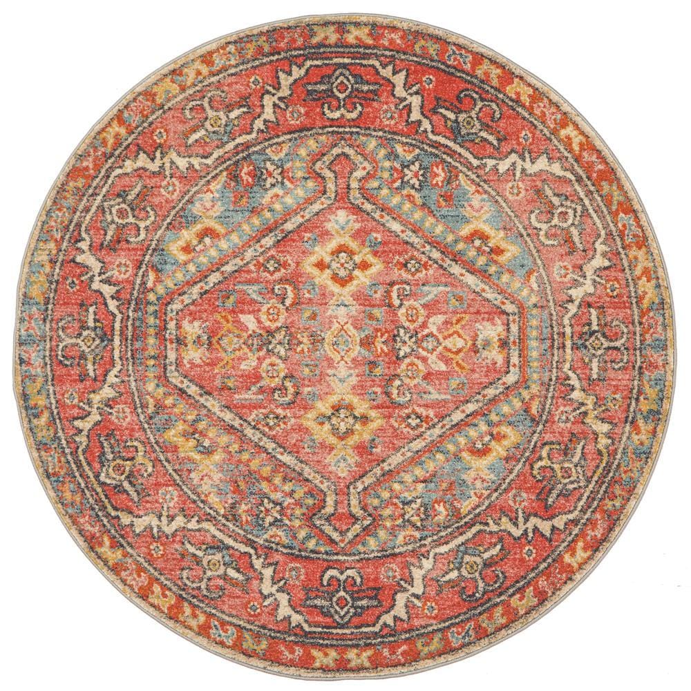 Round Crimson Legacy Rug