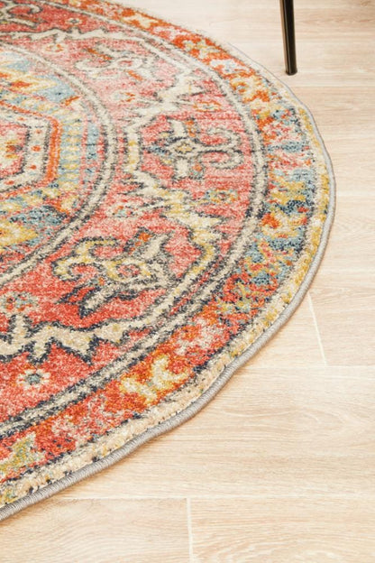 Round Crimson Legacy Rug