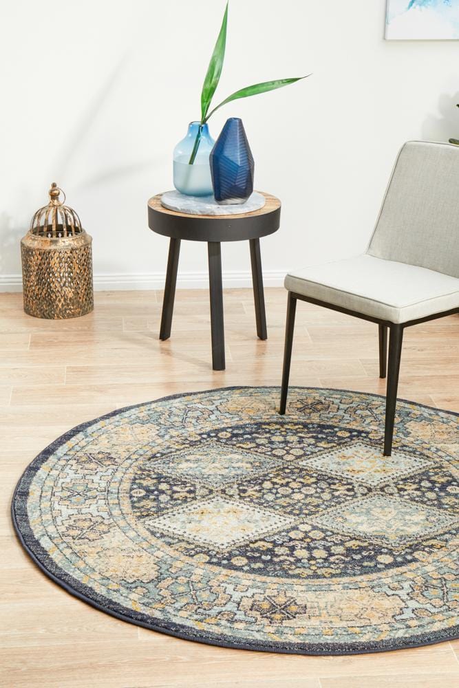 Round Legacy Rug In Dusty Navy