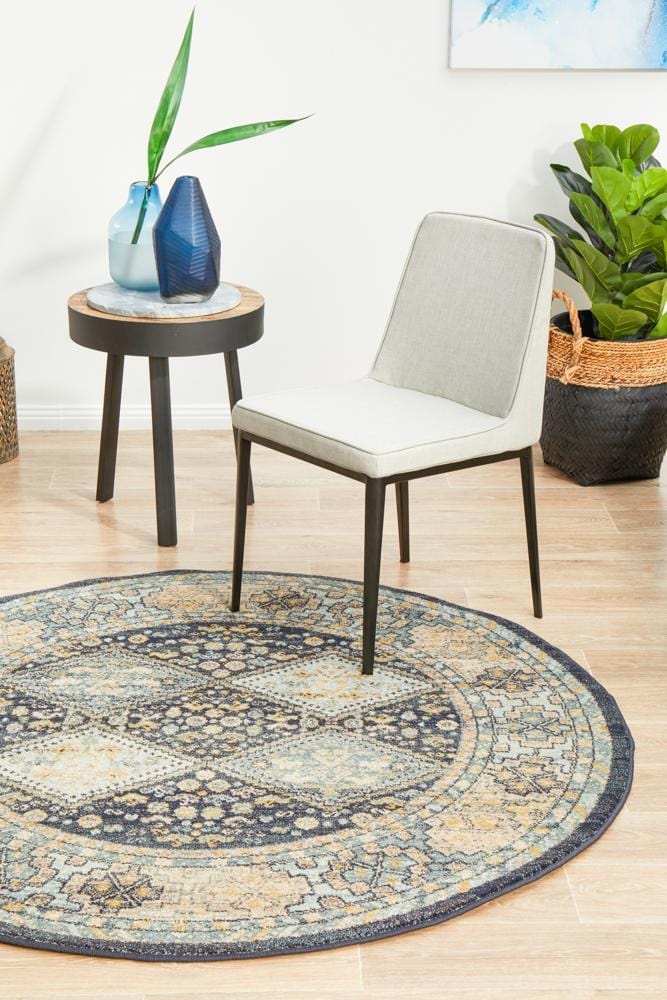 Round Legacy Rug In Dusty Navy