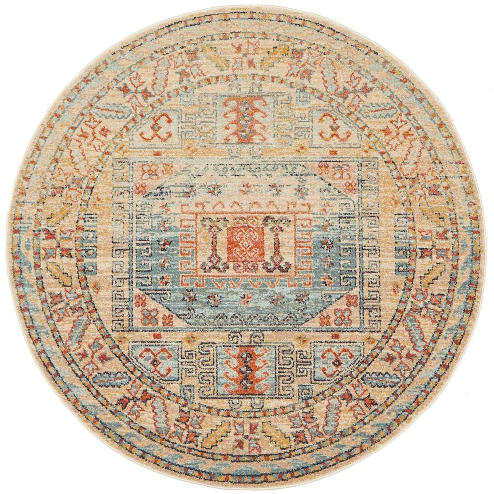 Round Legacy Rug In Sky Blue