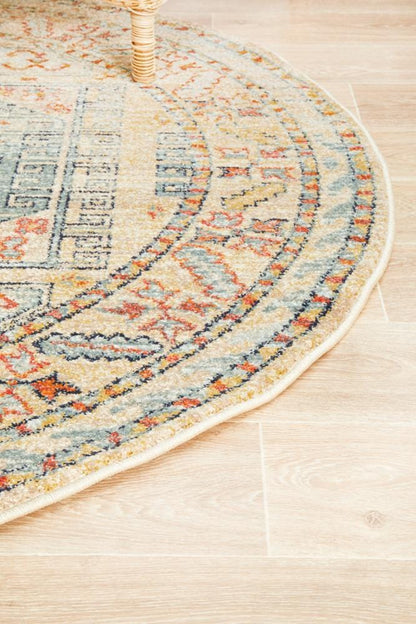 Round Legacy Rug In Sky Blue