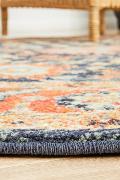 Legacy Navy & Rust Round Rug