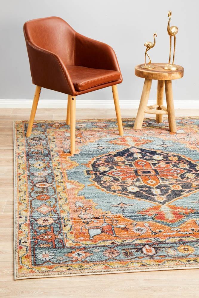 Legacy Rug In Rust & Blue