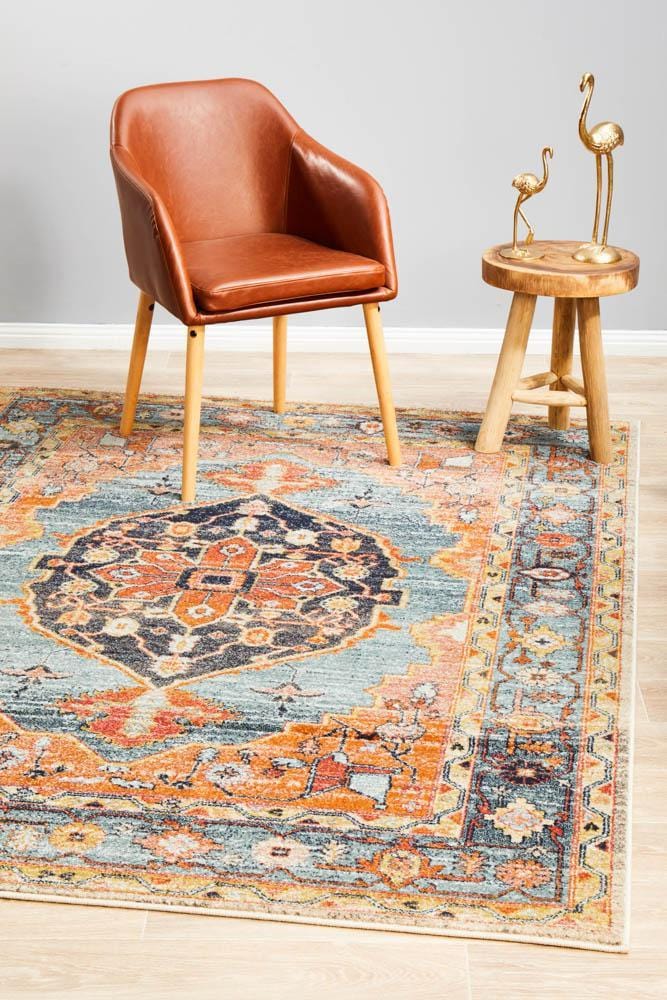 Legacy Rug In Rust & Blue