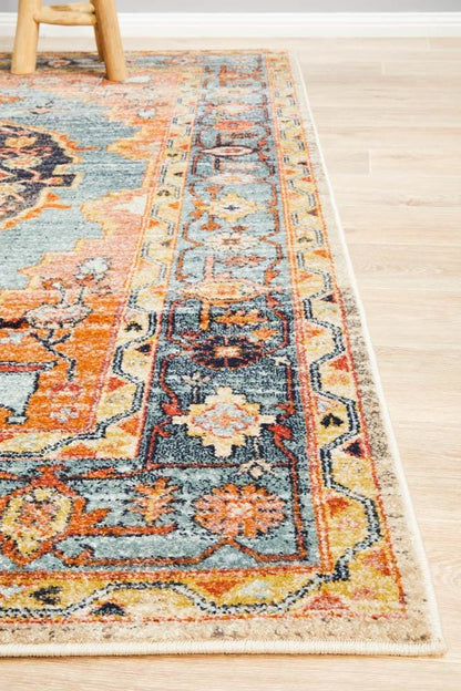 Legacy Rug In Rust & Blue