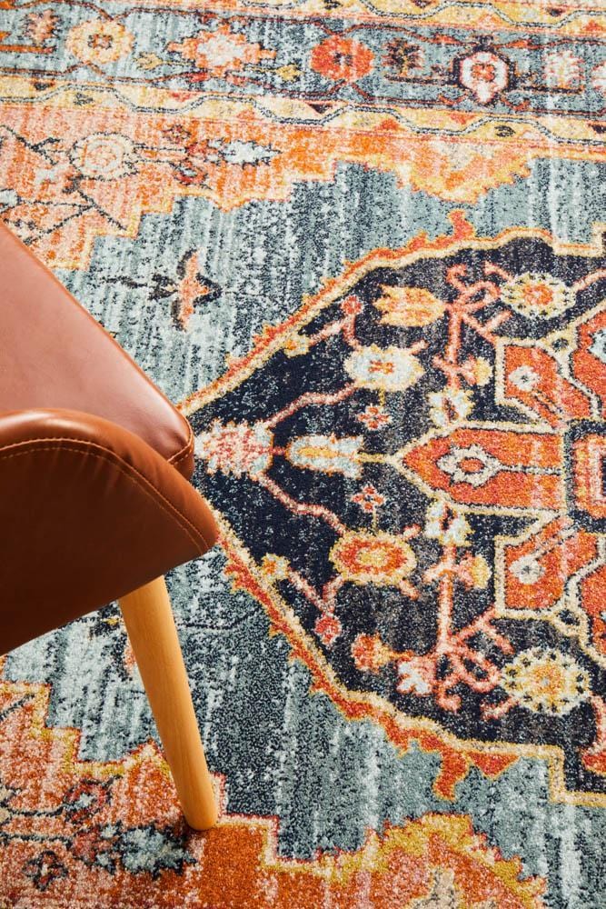 Legacy Rug In Rust & Blue