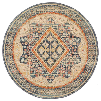 Round Legacy Rug In Navy & Copper