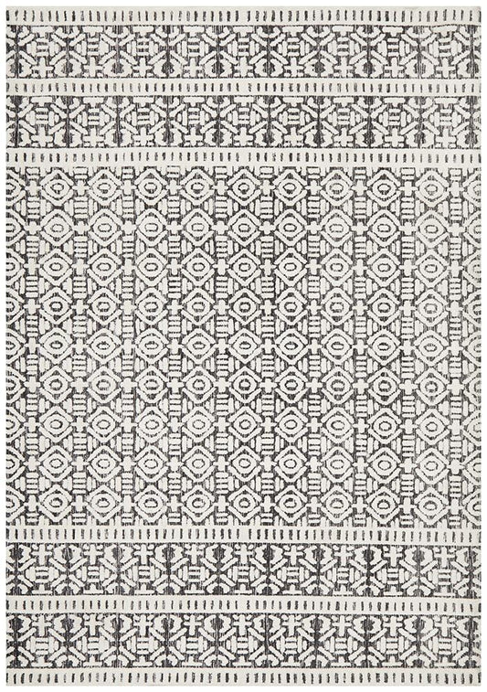 Levi Dark with Ivory - Far Fetch Rugs