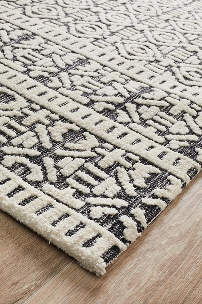 Levi Dark with Ivory - Far Fetch Rugs