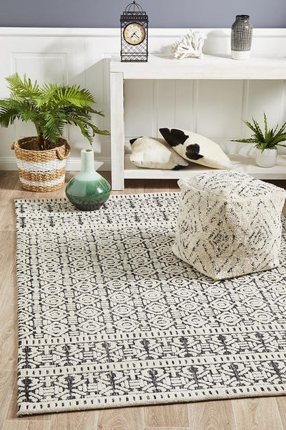 Levi Dark with Ivory - Far Fetch Rugs