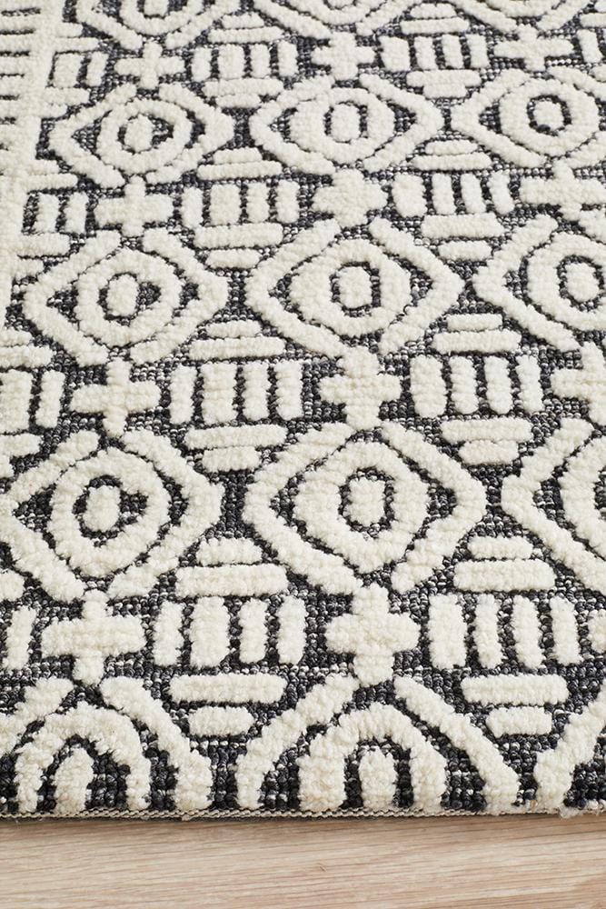 Levi Dark with Ivory - Far Fetch Rugs