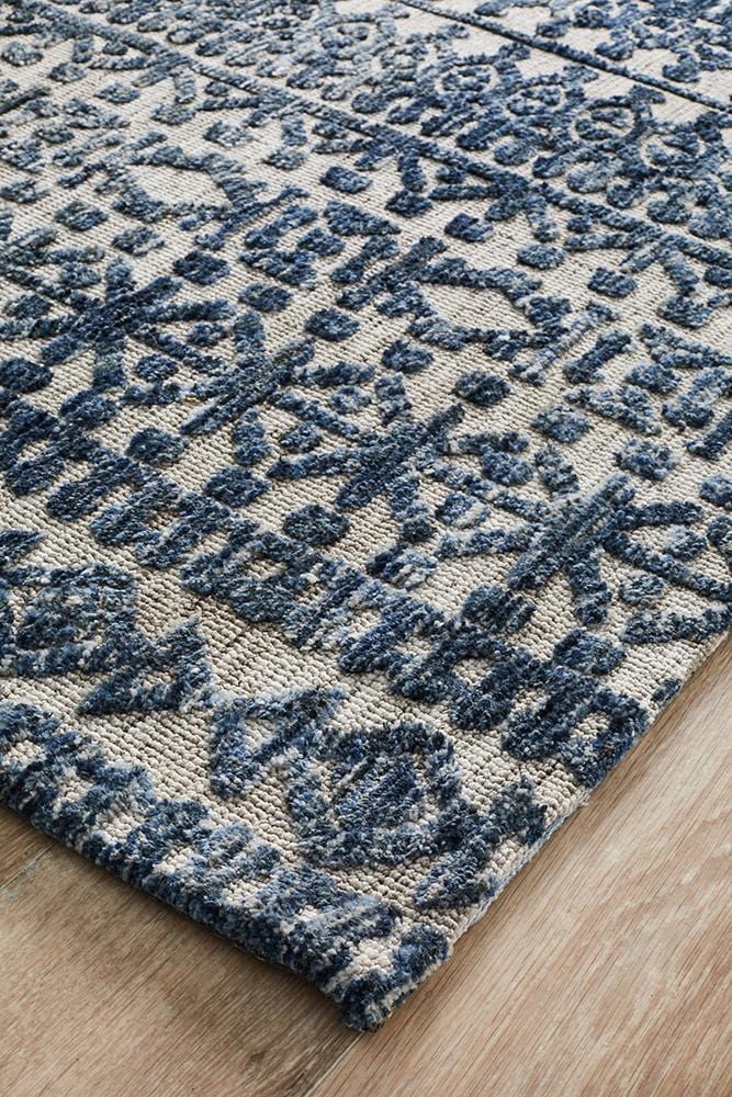 Levi in Charcoal & Dark Navy - Far Fetch Rugs