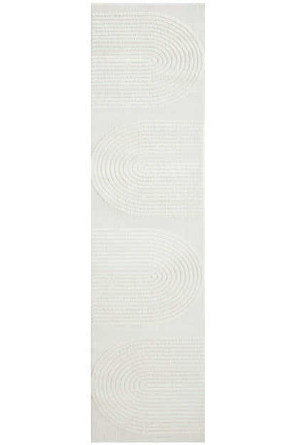 Lotus Abbey in White Runner Rug