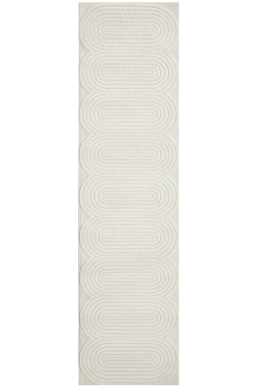 Lotus Carl in White Runner Rug