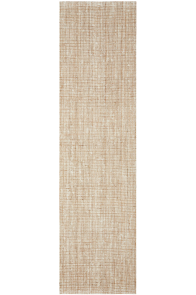 Madras Marlo In White & Beige : Runner Rug