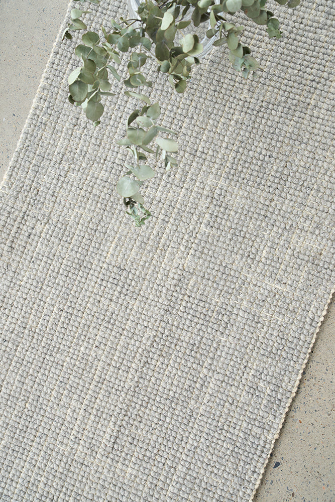 Madras Parker Dove In White & Grey : Runner Rug