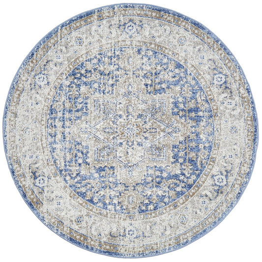 Mayfair Kendall Ocean Blue Round Rug