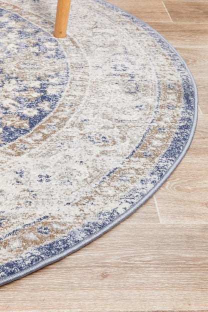 Mayfair Kendall Ocean Blue Round Rug