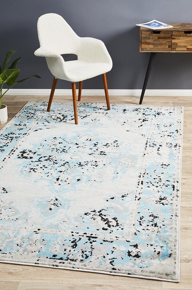 Alexa Transitional Rug Blue Grey - Far Fetch Rugs