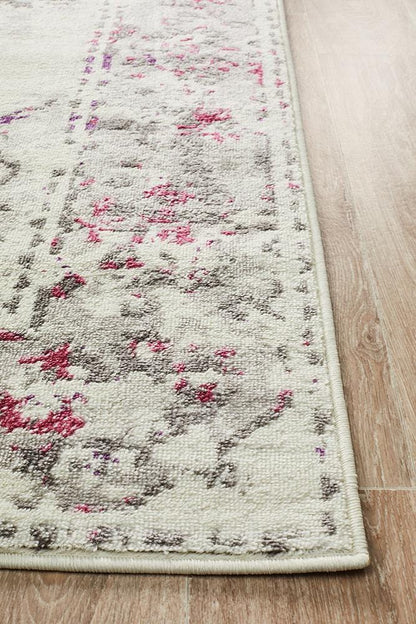 Alexa Transitional Rug White Pink Grey - Far Fetch Rugs