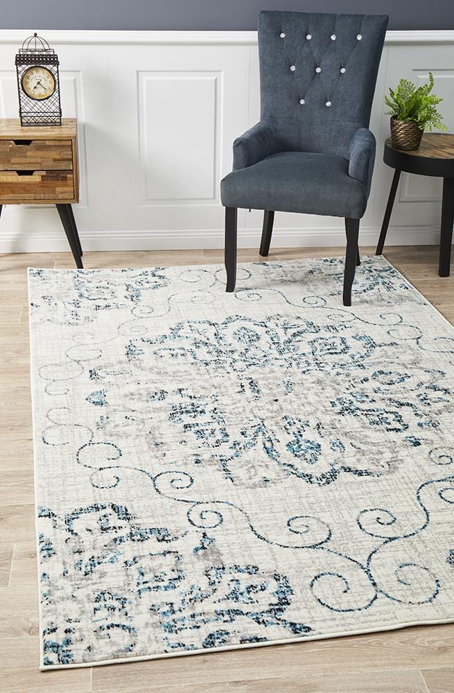 Giselle Transitional Rug Blue Grey - Far Fetch Rugs