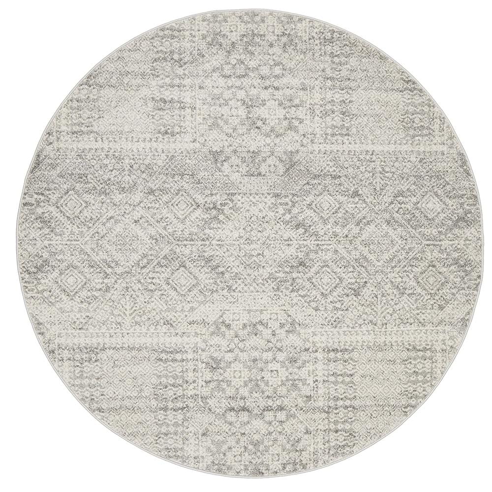 Round Silver Mirage Beats Rug