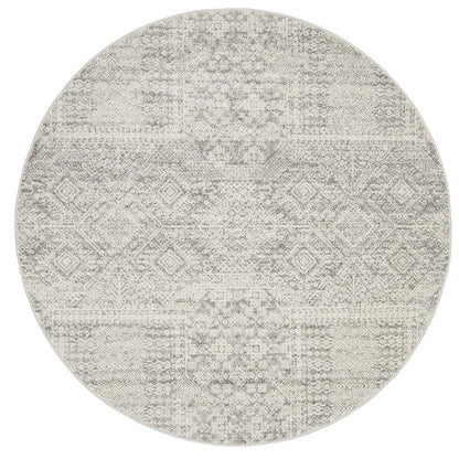 Round Silver Mirage Beats Rug