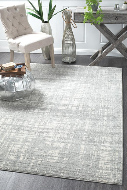 Silver Mirage Abstract Rug