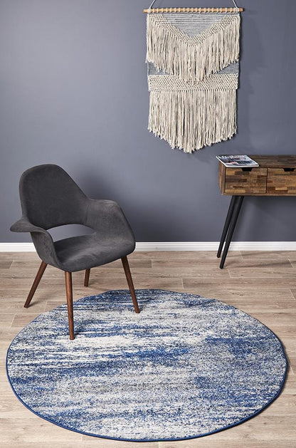 Mirage Blue Round Rug