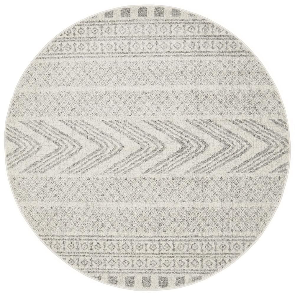 Mirage Tribal Grey Round Rug