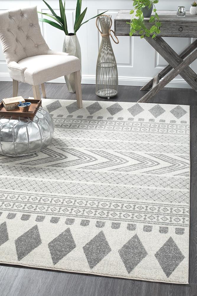 Mirage Tribal Grey Round Rug