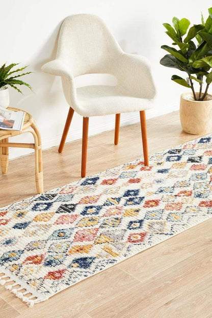 Marrakesh Diamond in Multi : Runner Rug