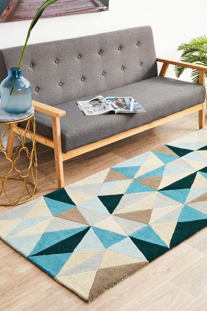 Turquoise Matrix Runner Rug