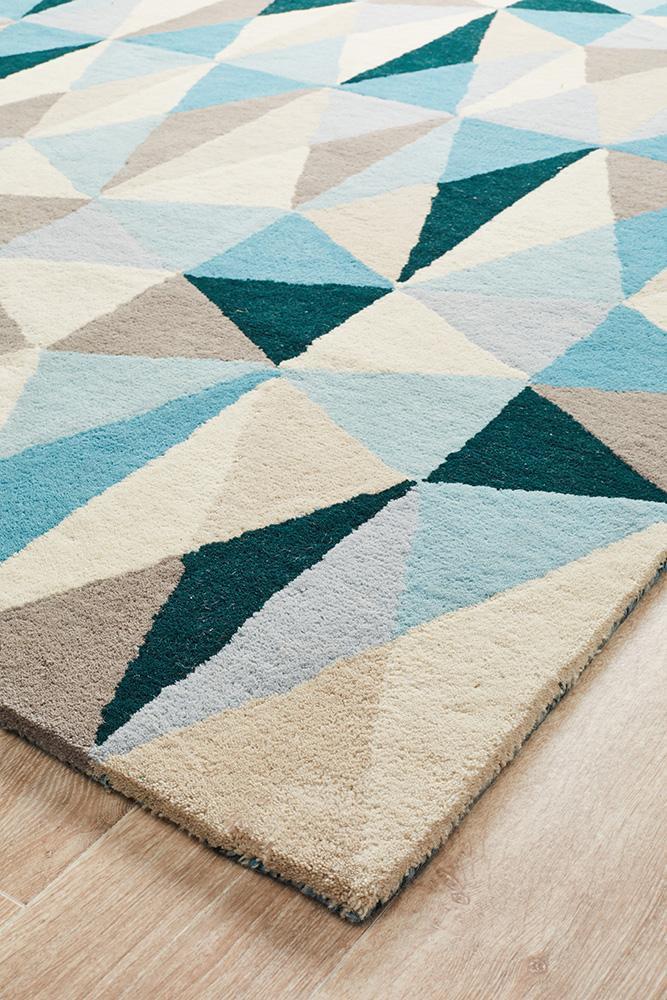 Matrix Pure Wool Turquoise Rug