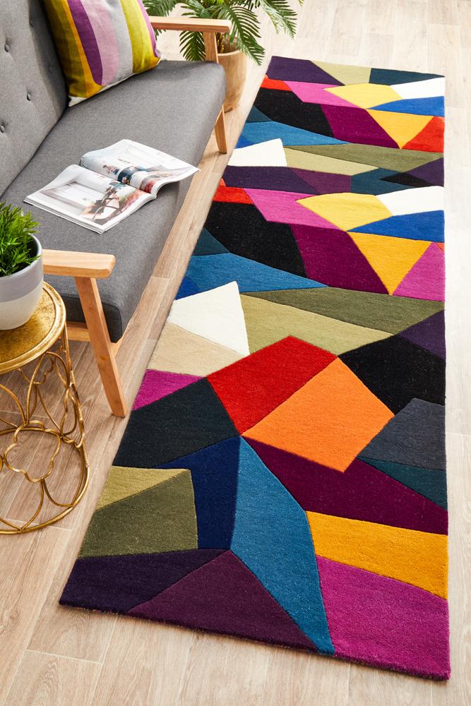 Crayon Matrix In Multi Coloured : Runner Rug