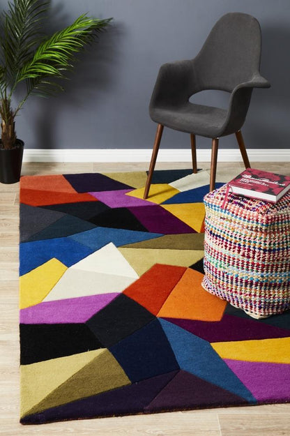 Crayon Matrix In Multi Coloured Rug