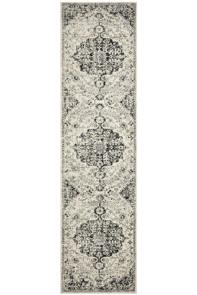 Museum Transitional Charcoal Runner Rug