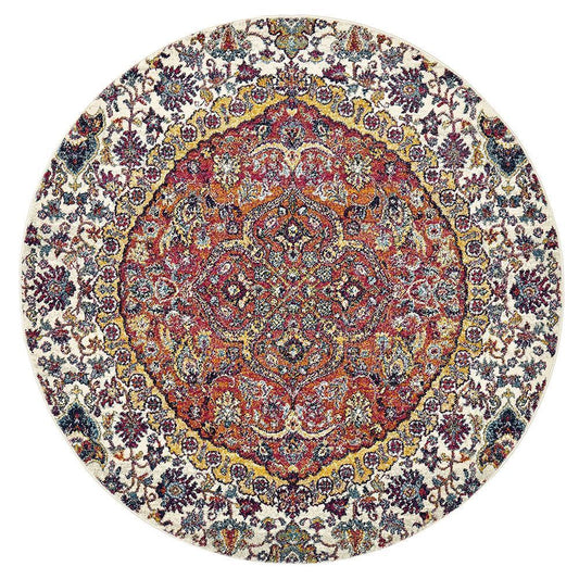 Museum Shelly Rust Round Rug